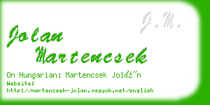 jolan martencsek business card